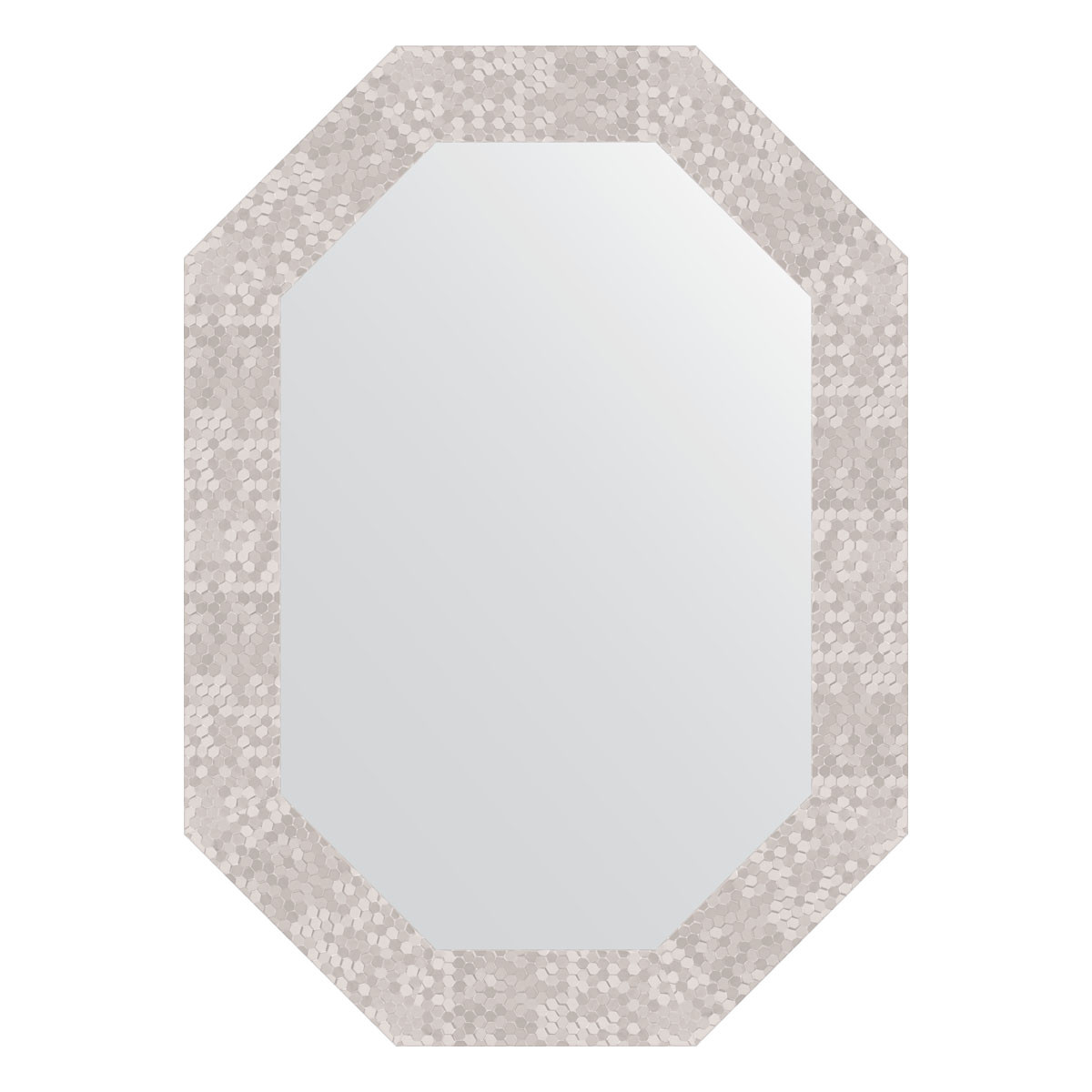 Зеркало в багетной раме - соты алюминий 52х72см Evoform Octagon BY 7097