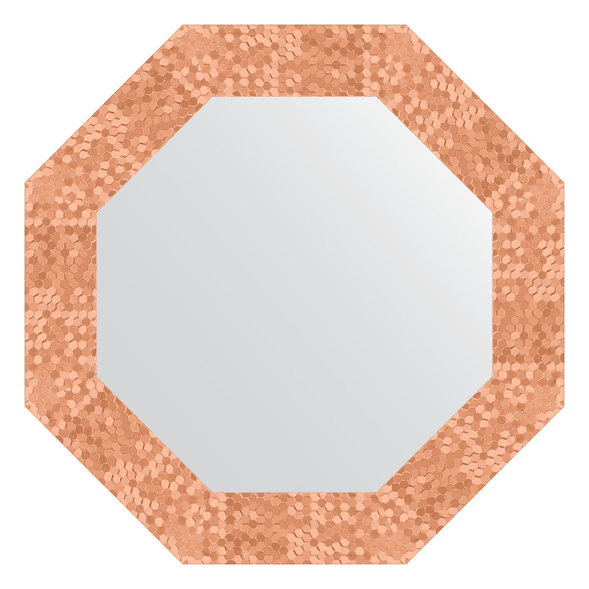 Зеркало в багетной раме - соты медь 57х57см Evoform Octagon BY 7306