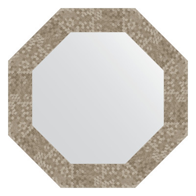 Зеркало в багетной раме - соты титан 53х53см Evoform Octagon BY 3748
