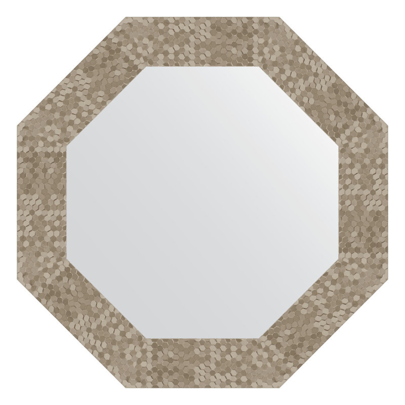 Зеркало в багетной раме - соты титан 53х53см Evoform Octagon BY 3748