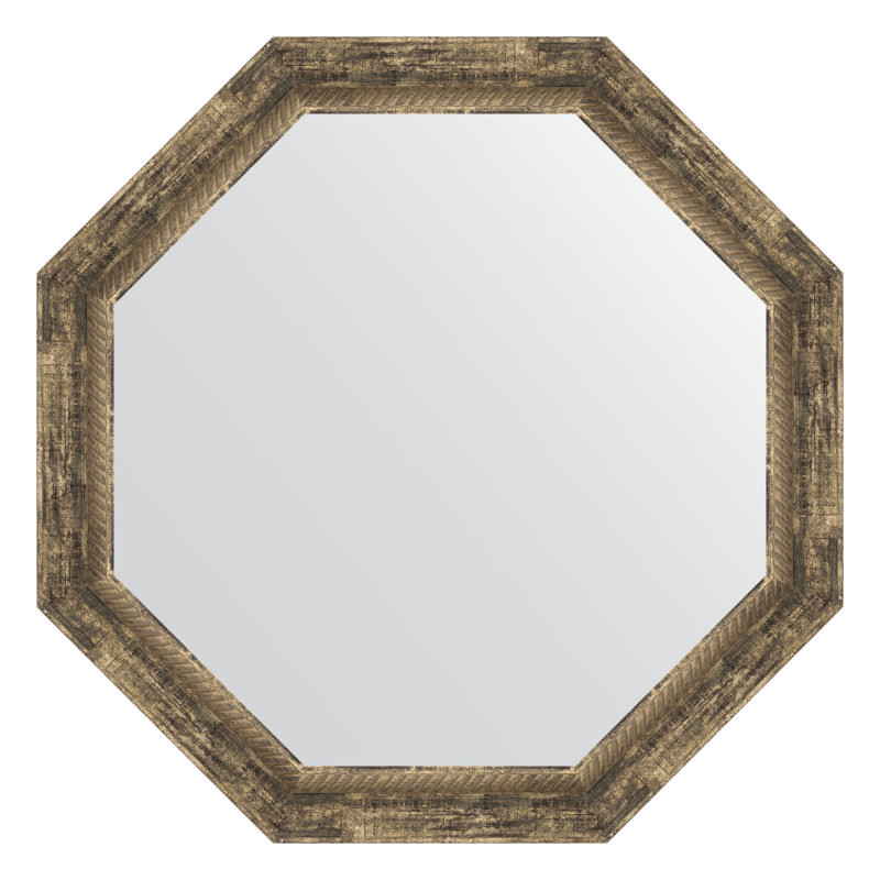 Зеркало в багетной раме - старое дерево с плетением 73х73см Evoform Octagon BY 3666