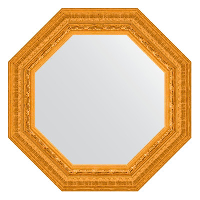Зеркало в багетной раме - сусальное золото 55х55см Evoform Octagon BY 3763