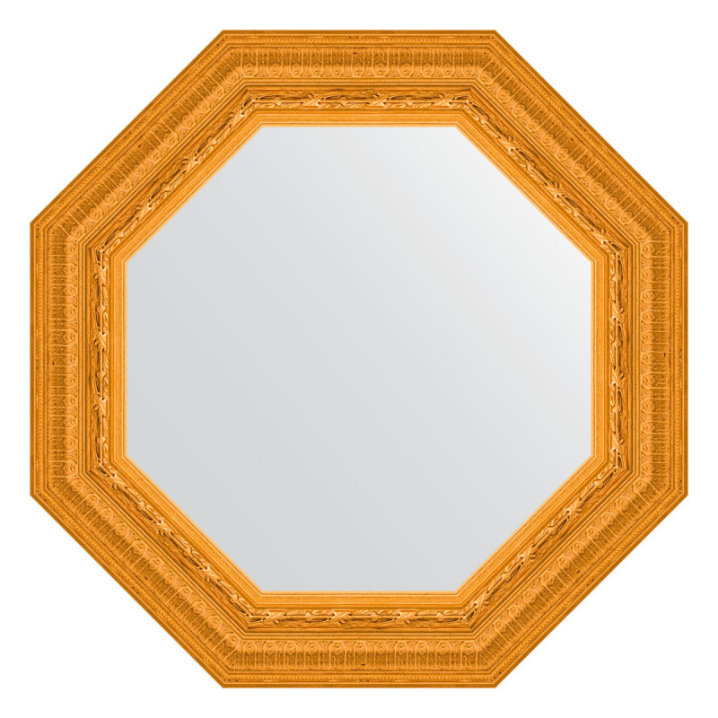 Зеркало в багетной раме - сусальное золото 55х55см Evoform Octagon BY 3763