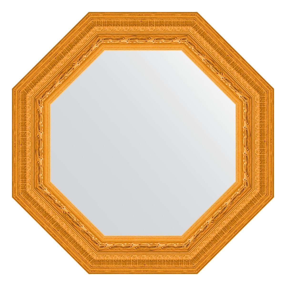 Зеркало в багетной раме - сусальное золото 55х55см Evoform Octagon BY 3763