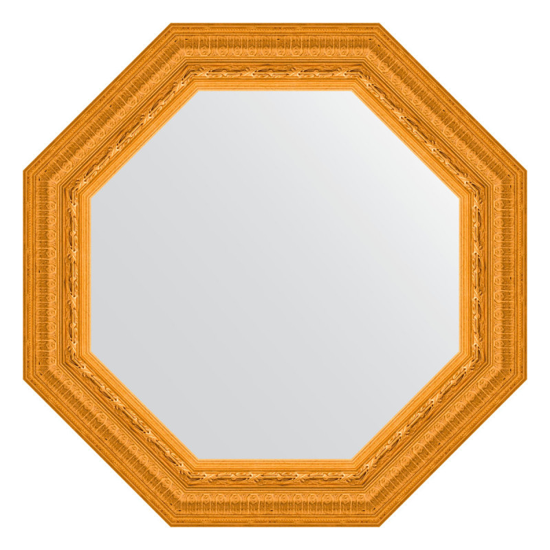 Зеркало в багетной раме - сусальное золото 59х59см Evoform Octagon BY 7326
