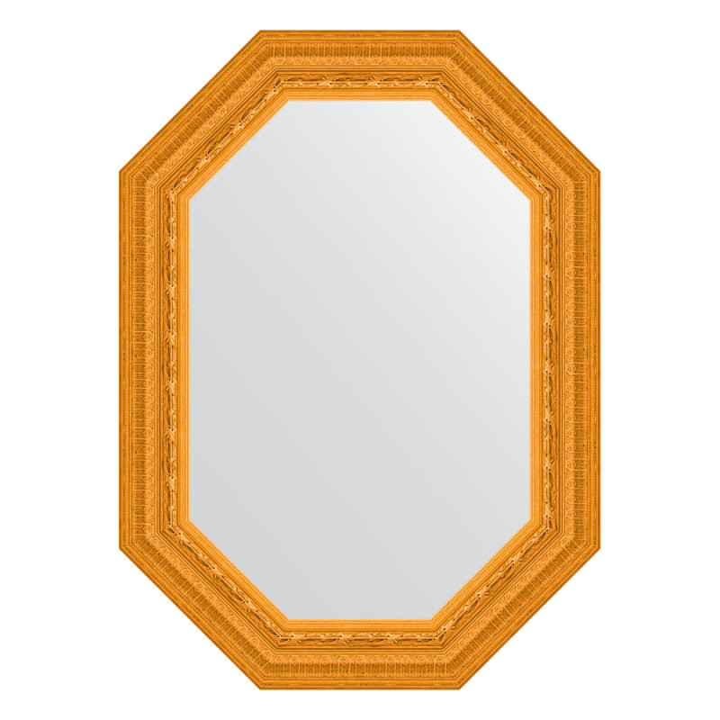 Зеркало в багетной раме - сусальное золото 54х74см Evoform Octagon BY 7133