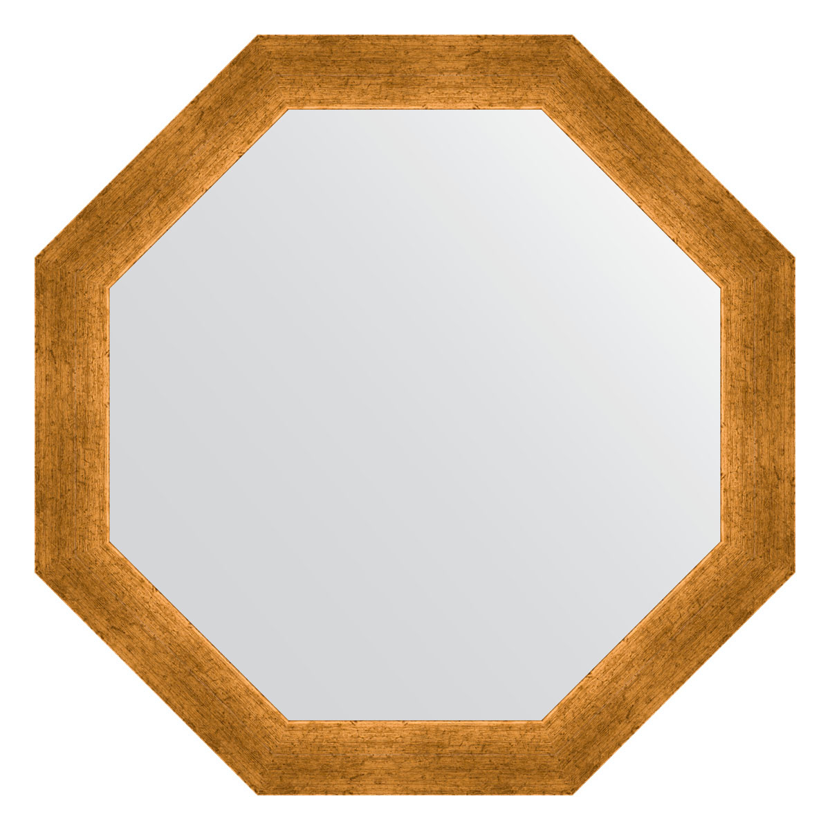 Зеркало в багетной раме - травленое золото 60х60см Evoform Octagon BY 3701