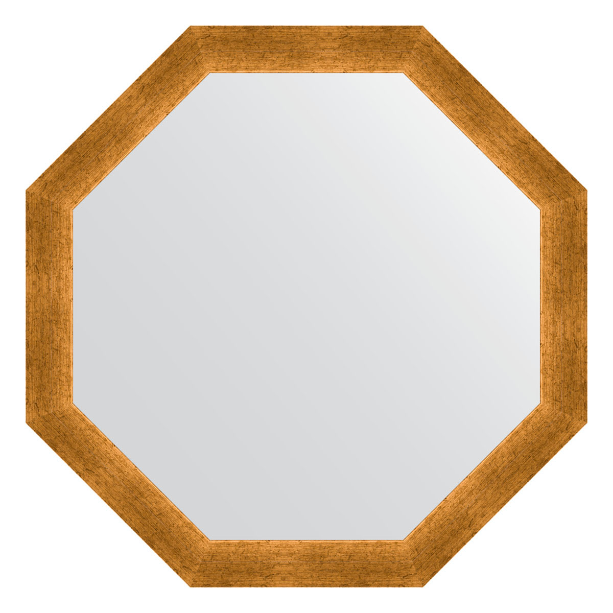 Зеркало в багетной раме - травленое золото 70х70см Evoform Octagon BY 3702