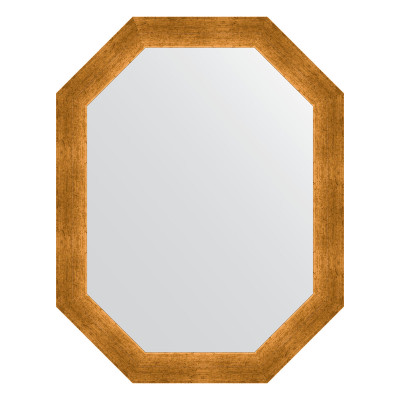 Зеркало в багетной раме - травленое золото 55х70см Evoform Octagon BY 7038
