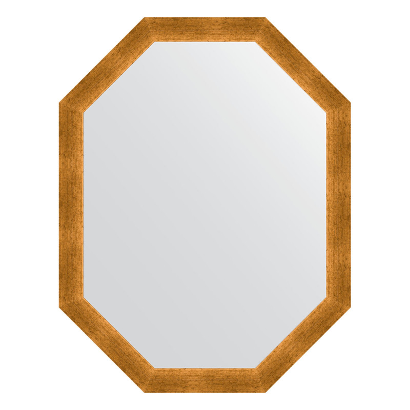 Зеркало в багетной раме - травленое золото 70х90см Evoform Octagon BY 7040
