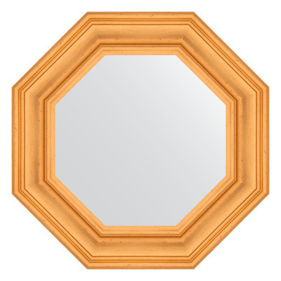 Зеркало в багетной раме - травленое золото 59х59см Evoform Octagon BY 3817