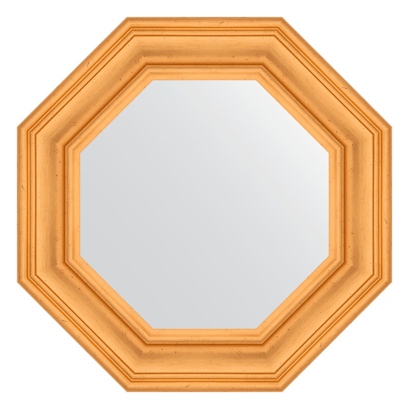 Зеркало в багетной раме - травленое золото 59х59см Evoform Octagon BY 3817