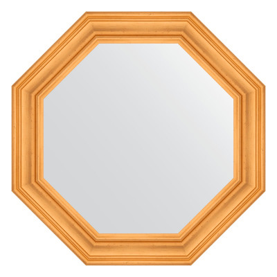 Зеркало в багетной раме - травленое золото 79х79см Evoform Octagon BY 3819