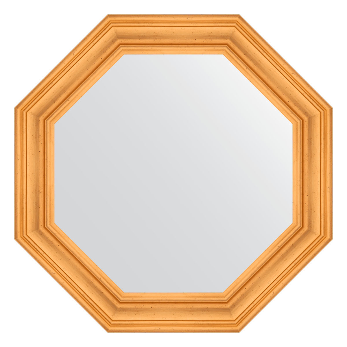 Зеркало в багетной раме - травленое золото 79х79см Evoform Octagon BY 3819