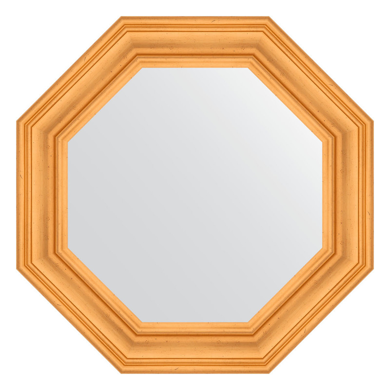 Зеркало в багетной раме - травленое золото 74х74см Evoform Octagon BY 7363