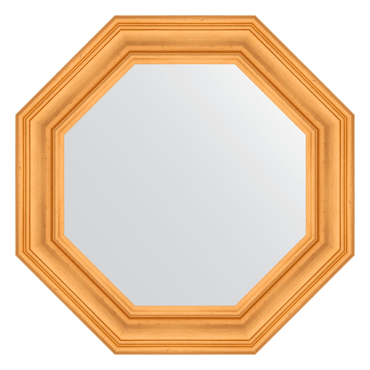 Зеркало в багетной раме - травленое золото 74х74см Evoform Octagon BY 7363