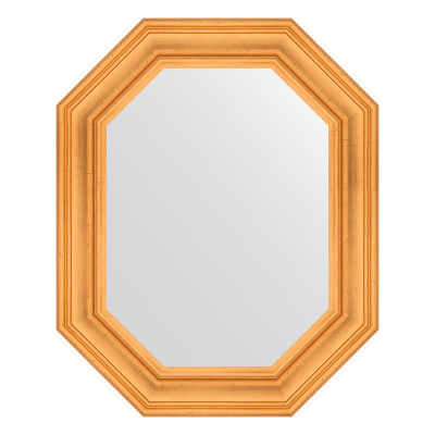 Зеркало в багетной раме - травленое золото 64х79см Evoform Octagon BY 7206