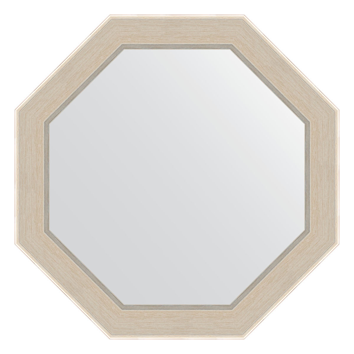 Зеркало в багетной раме - травленое серебро 59х59см Evoform Octagon BY 3872