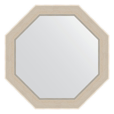 Зеркало в багетной раме - травленое серебро 64х64см Evoform Octagon BY 7401