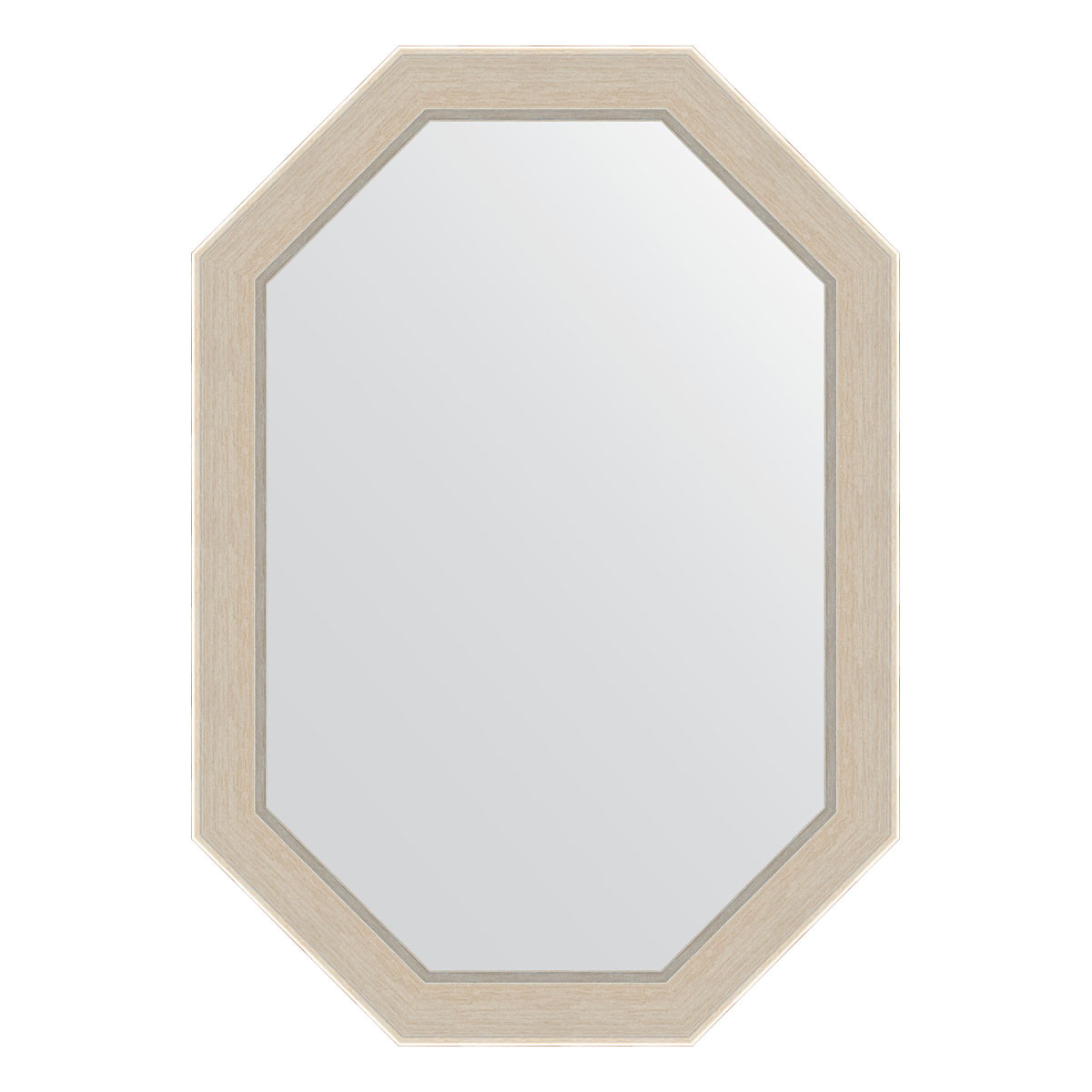 Зеркало в багетной раме - травленое серебро 49х69см Evoform Octagon BY 7281