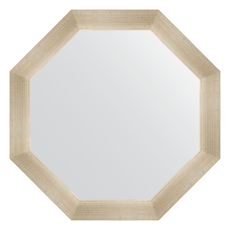 Зеркало в багетной раме - травленое серебро 60х60см Evoform Octagon BY 3704