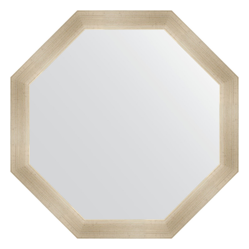 Зеркало в багетной раме - травленое серебро 70х70см Evoform Octagon BY 3705