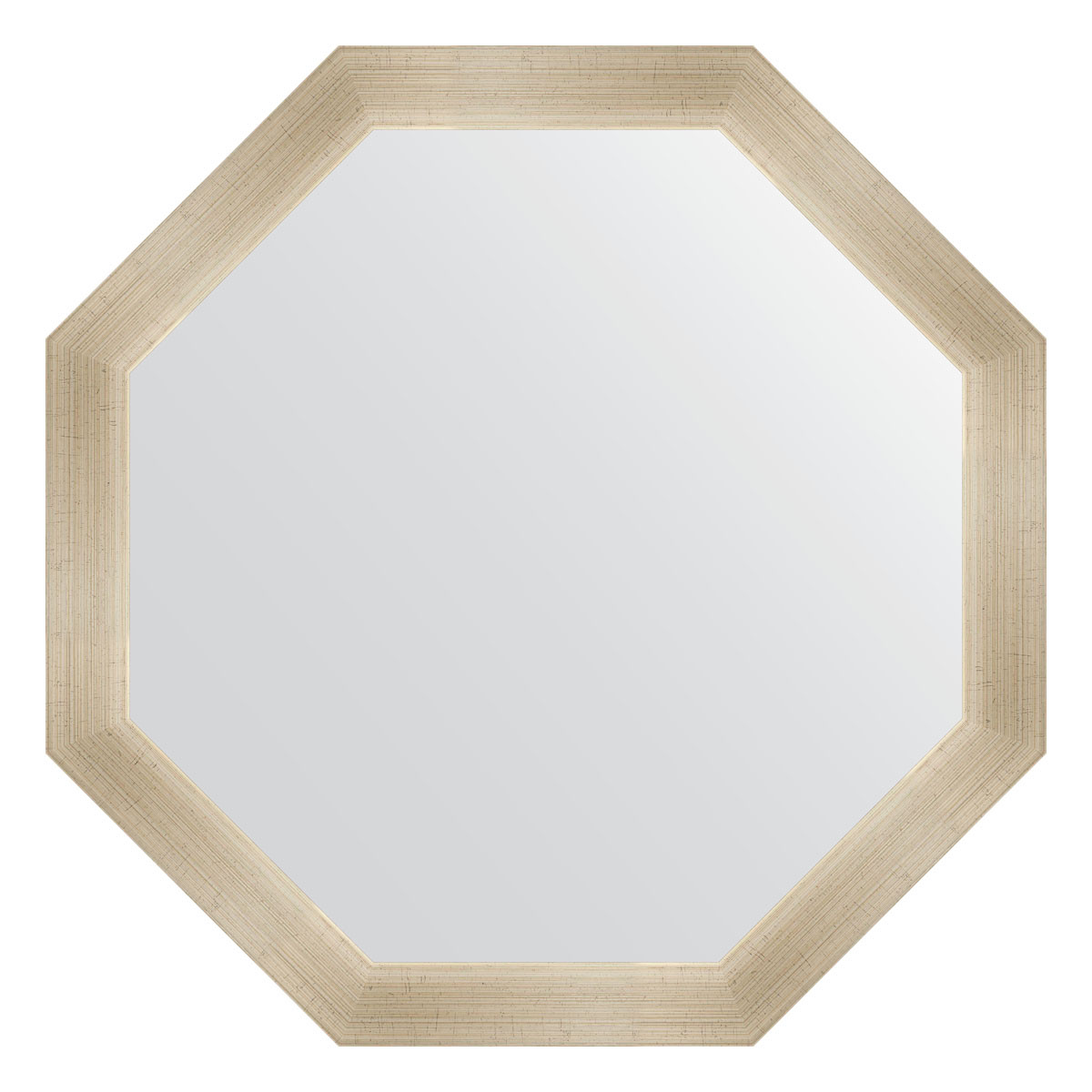 Зеркало в багетной раме - травленое серебро 70х70см Evoform Octagon BY 3705