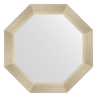 Зеркало в багетной раме - травленое серебро 55х55см Evoform Octagon BY 3975
