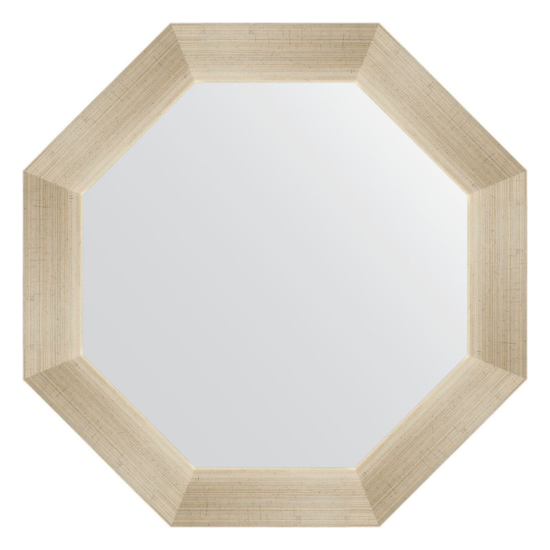 Зеркало в багетной раме - травленое серебро 55х55см Evoform Octagon BY 3975
