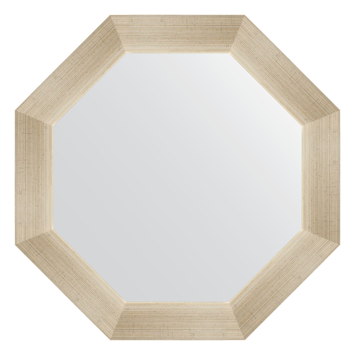 Зеркало в багетной раме - травленое серебро 55х55см Evoform Octagon BY 3975