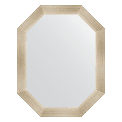 Зеркало в багетной раме - травленое серебро 55х70см Evoform Octagon BY 7042