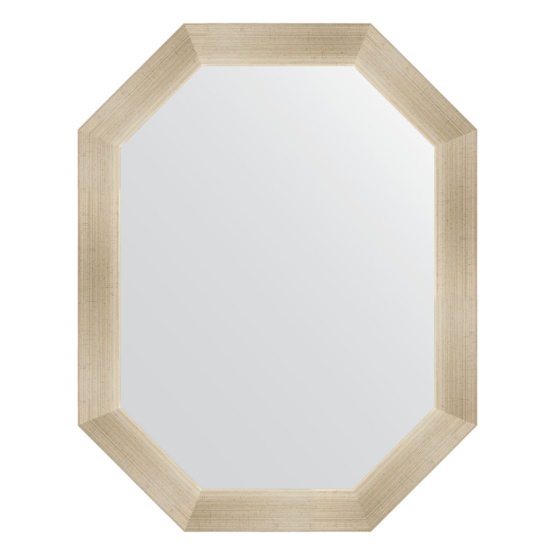 Зеркало в багетной раме - травленое серебро 70х90см Evoform Octagon BY 7044