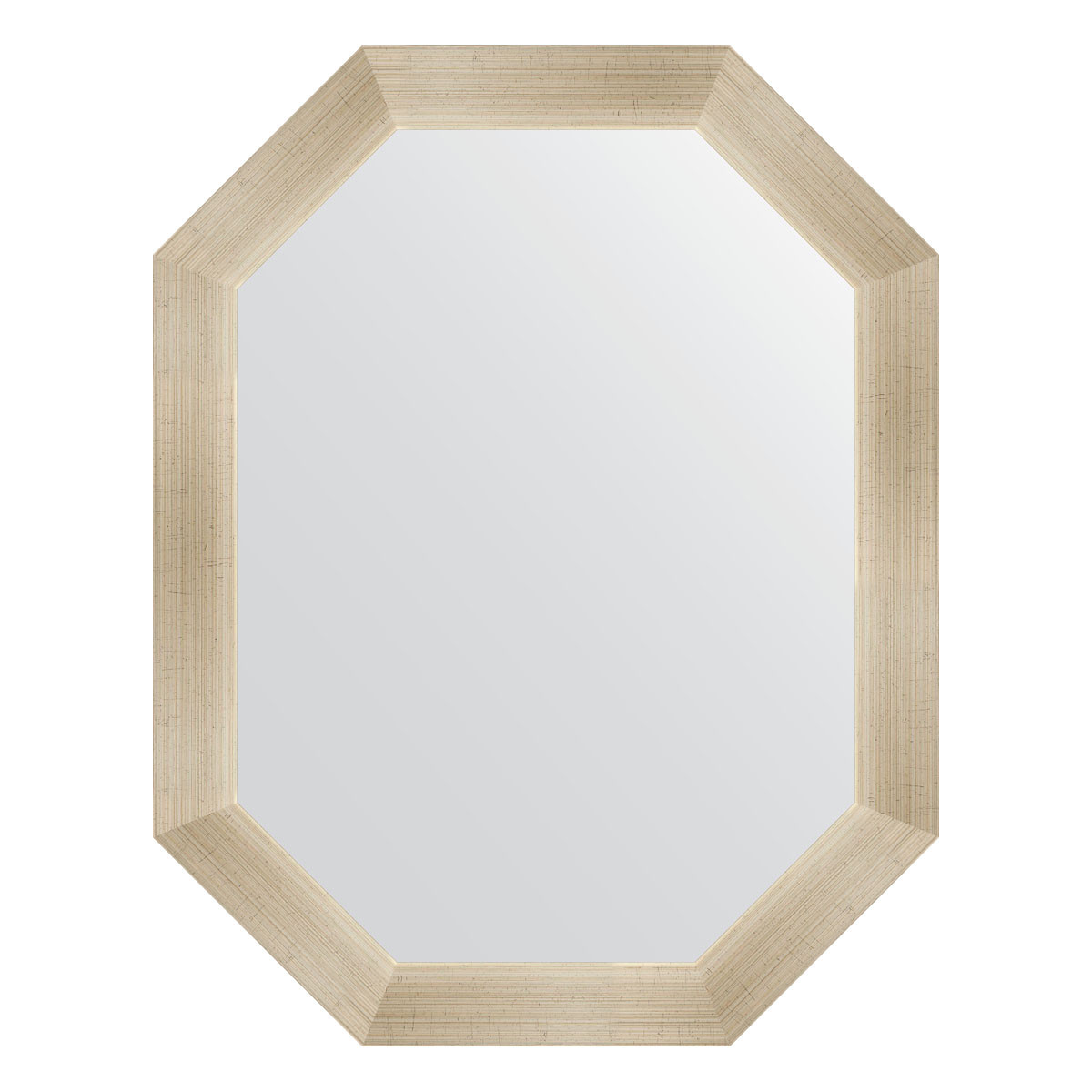 Зеркало в багетной раме - травленое серебро 70х90см Evoform Octagon BY 7044