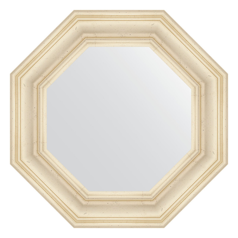 Зеркало в багетной раме - травленое серебро 59х59см Evoform Octagon BY 3820