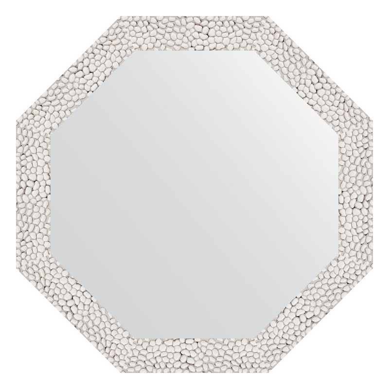 Зеркало в багетной раме - чеканка белая 48х48см Evoform Octagon BY 3676