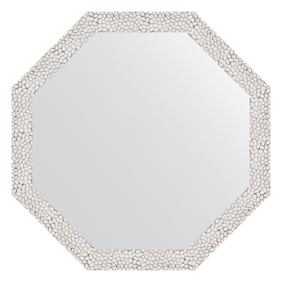 Зеркало в багетной раме - чеканка белая 58х58см Evoform Octagon BY 3677