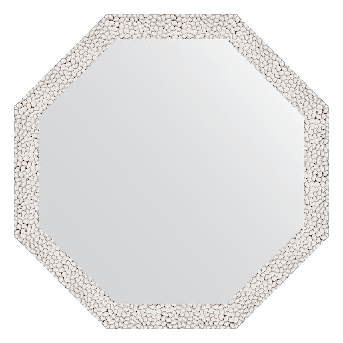 Зеркало в багетной раме - чеканка белая 58х58см Evoform Octagon BY 3677