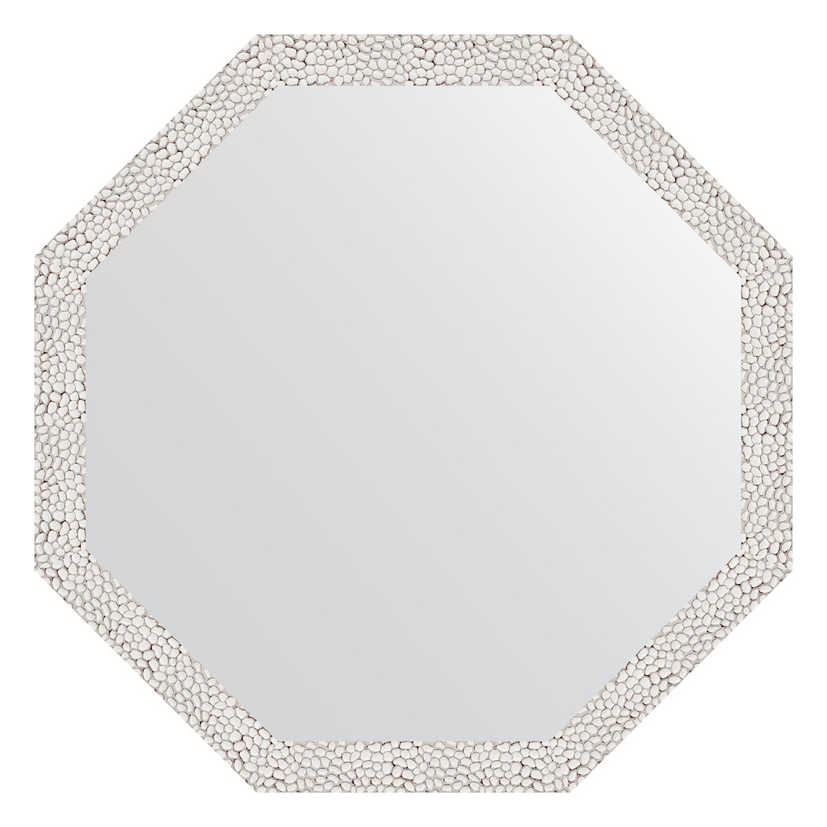 Зеркало в багетной раме - чеканка белая 68х68см Evoform Octagon BY 3678