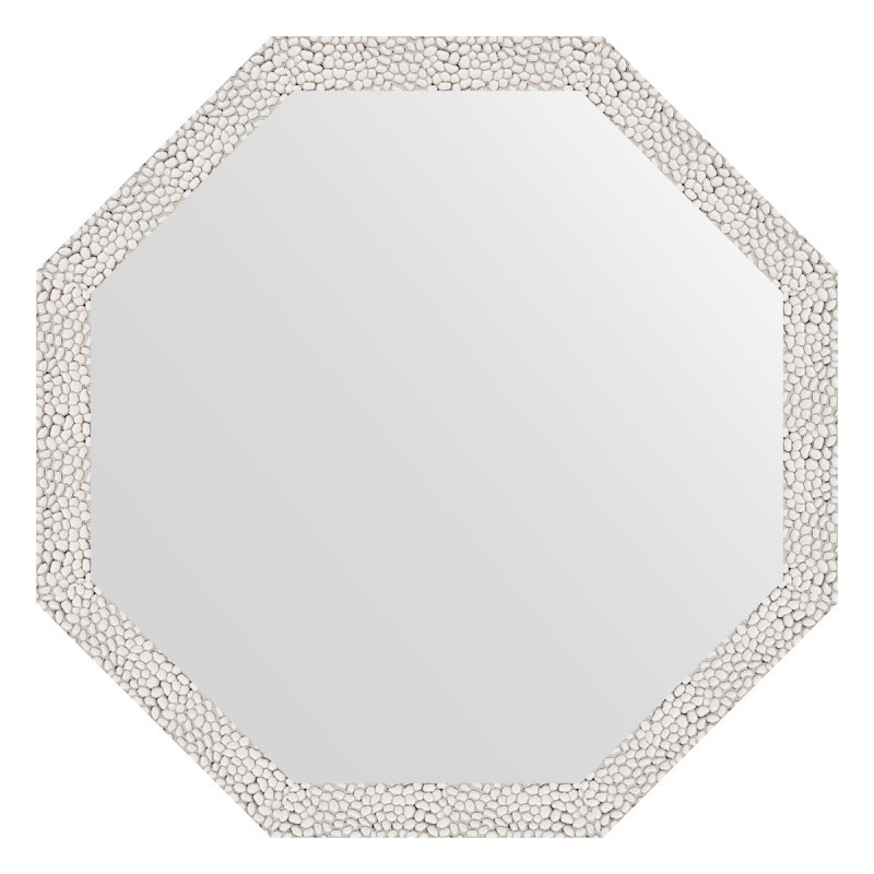 Зеркало в багетной раме - чеканка белая 63х63см Evoform Octagon BY 3956
