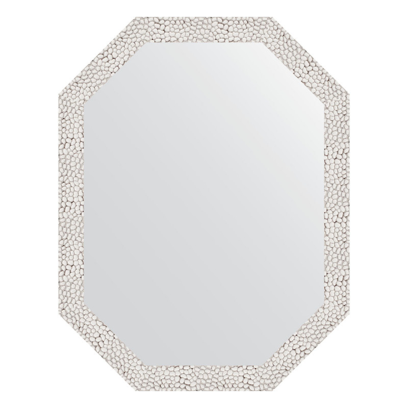 Зеркало в багетной раме - чеканка белая 53х68см Evoform Octagon BY 7002