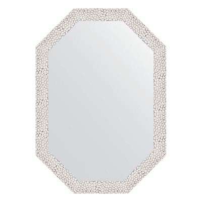 Зеркало в багетной раме - чеканка белая 48х68см Evoform Octagon BY 7001