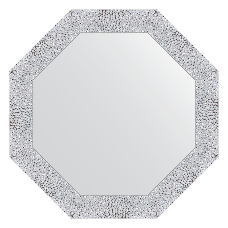 Зеркало в багетной раме - чеканка белая 63х63см Evoform Octagon BY 3869