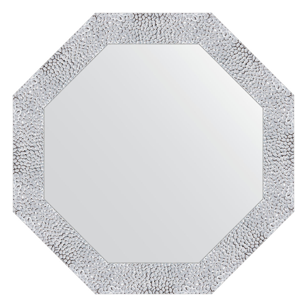 Зеркало в багетной раме - чеканка белая 63х63см Evoform Octagon BY 3869