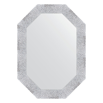 Зеркало в багетной раме - чеканка белая 52х72см Evoform Octagon BY 7277
