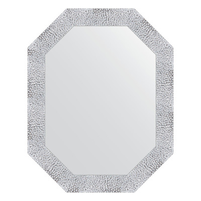 Зеркало в багетной раме - чеканка белая 57х72см Evoform Octagon BY 7278
