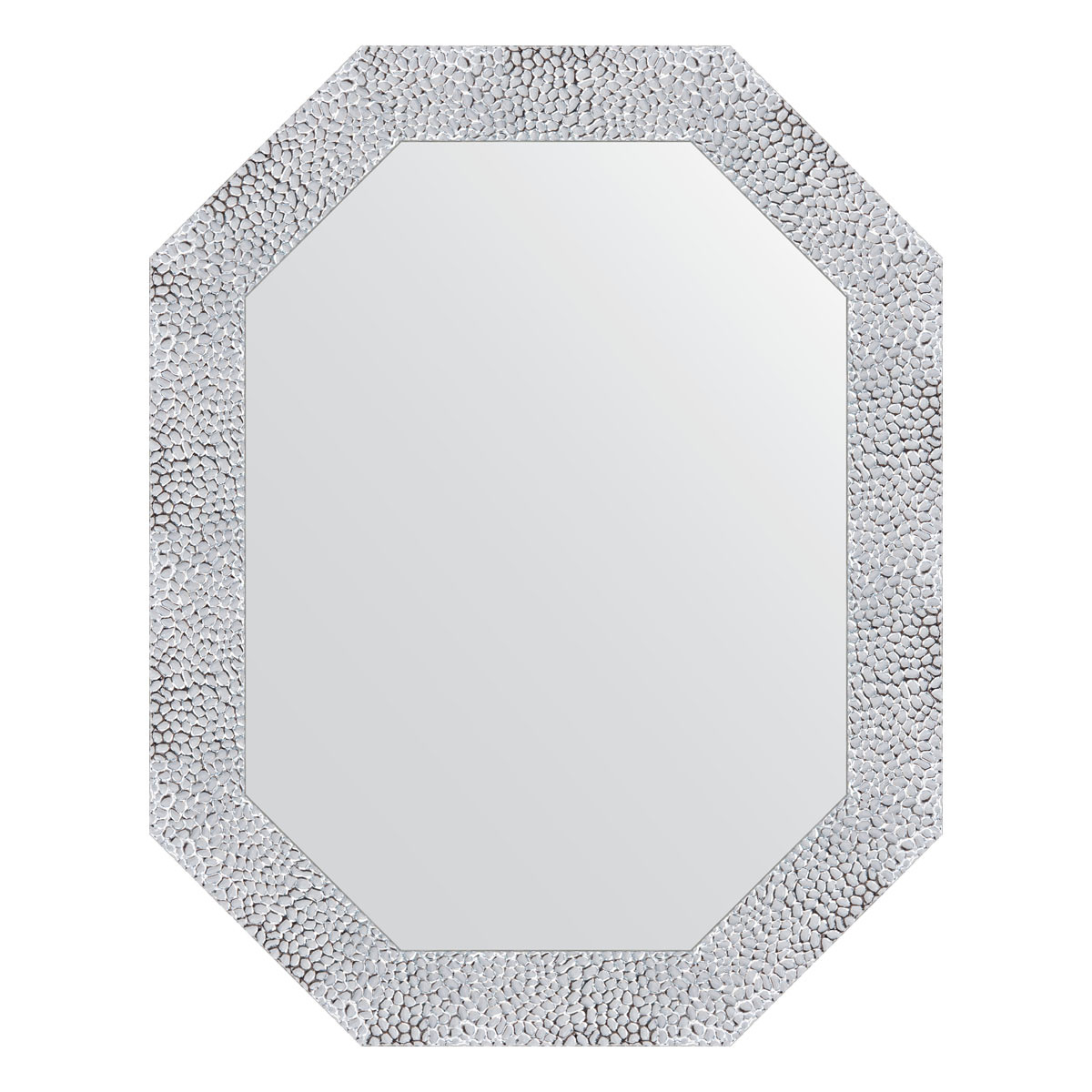 Зеркало в багетной раме - чеканка белая 57х72см Evoform Octagon BY 7278