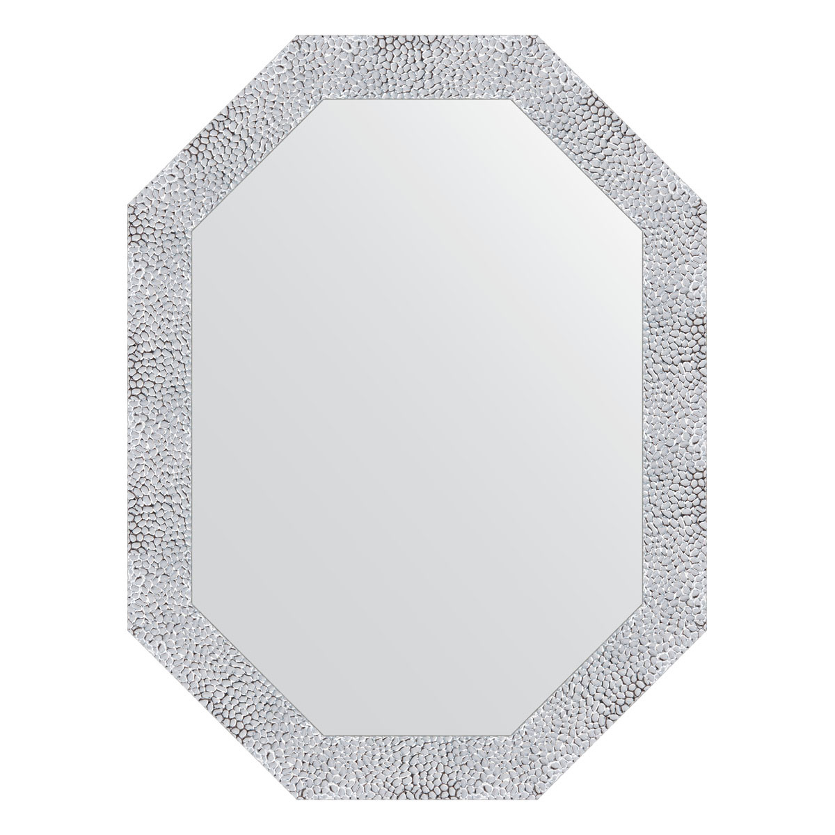 Зеркало в багетной раме - чеканка белая 62х82см Evoform Octagon BY 7279