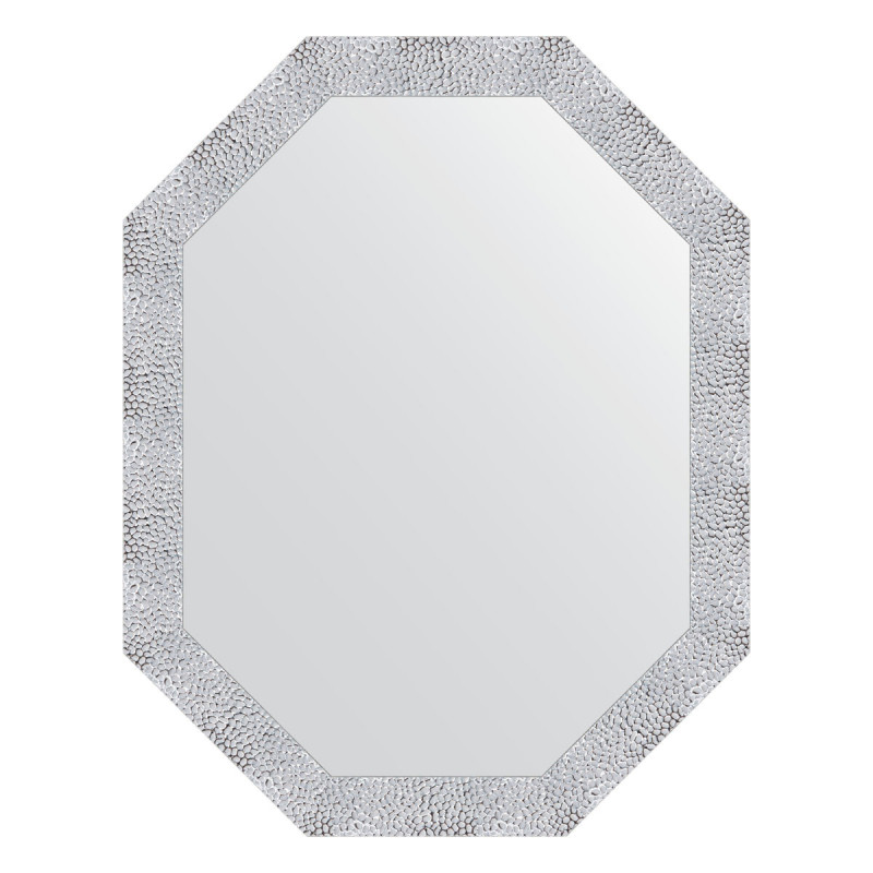 Зеркало в багетной раме - чеканка белая 72х92см Evoform Octagon BY 7280