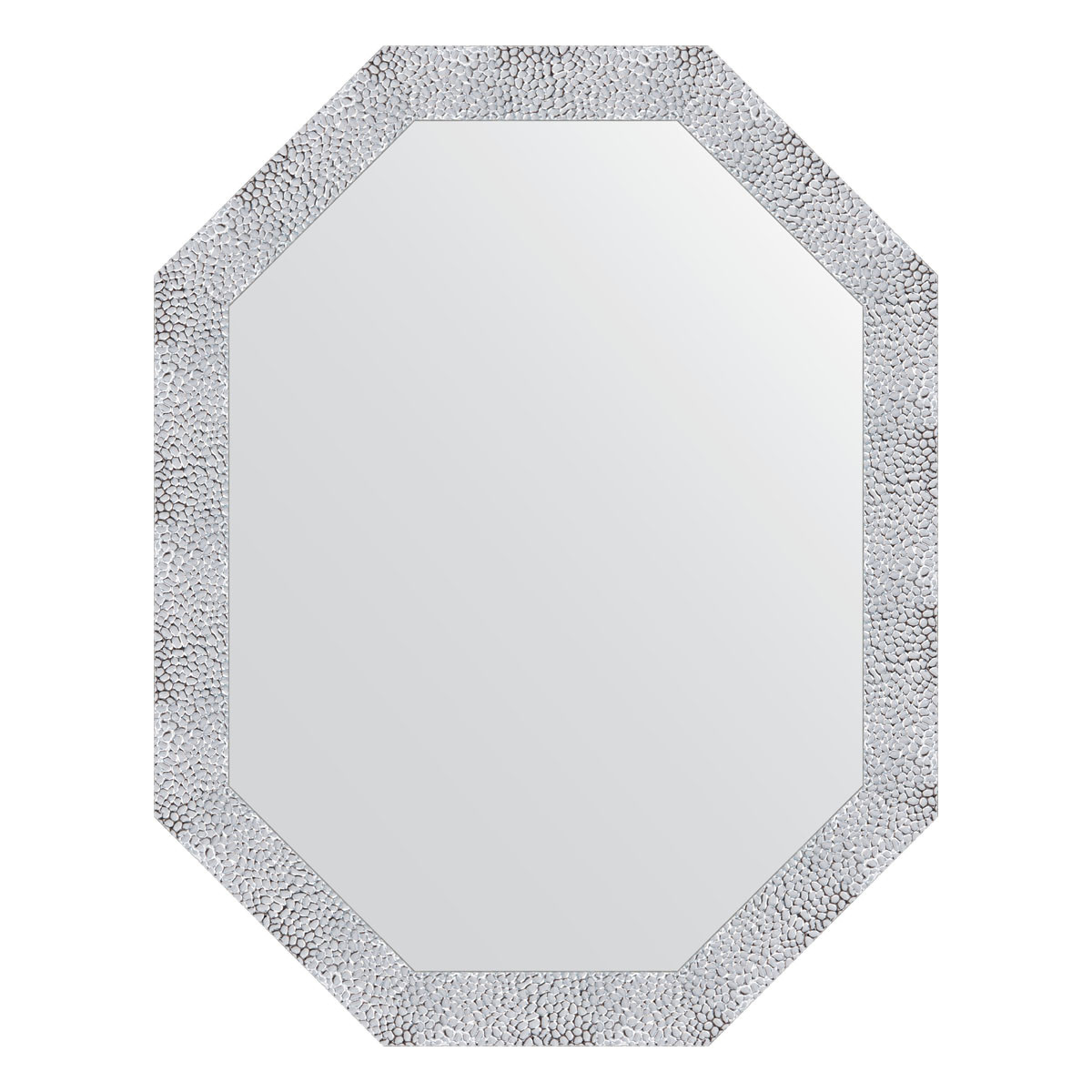 Зеркало в багетной раме - чеканка белая 72х92см Evoform Octagon BY 7280