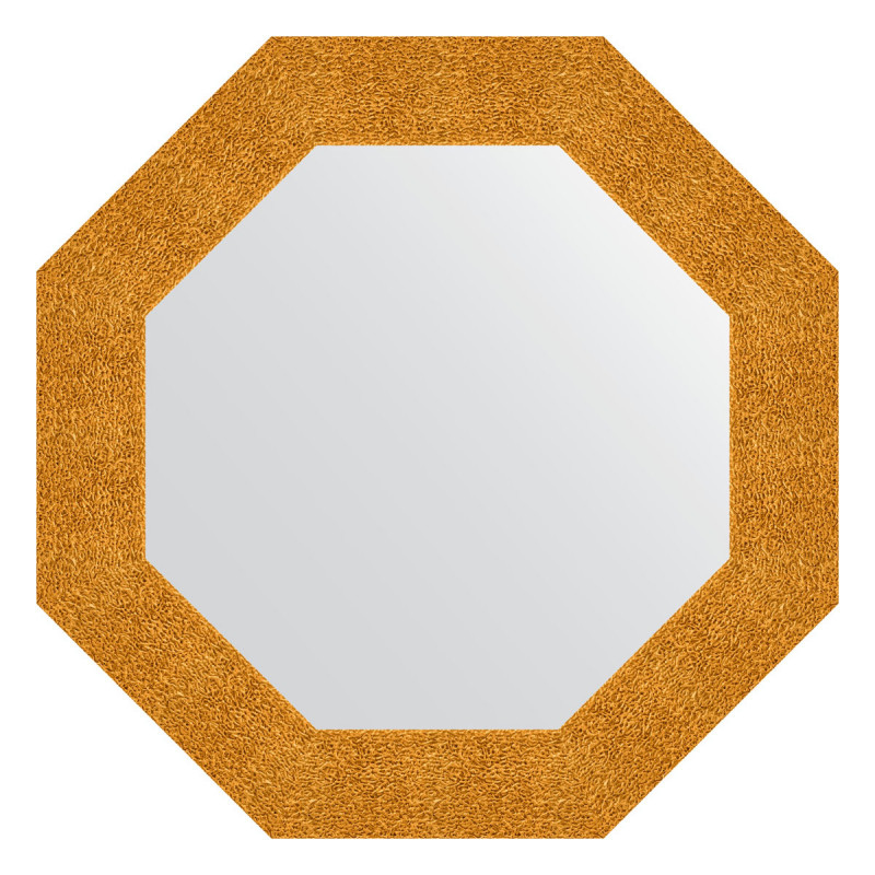 Зеркало в багетной раме - чеканка золотая 67х67см Evoform Octagon BY 3800